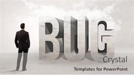  Presentation with attention - Slide deck enhanced with rear-view-of-a-businessman background and a light gray colored foreground