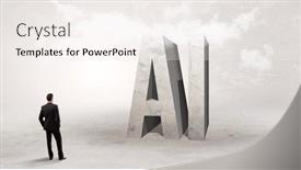  Presentation with attention - Cool new theme with rear-view-of-a-businessman backdrop and a sky blue colored foreground