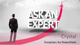  Presentation with successful - Audience pleasing presentation theme consisting of rear-view-of-a-businessman backdrop and a coral colored foreground