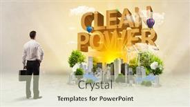  Presentation with power protection - Slide set having rear-view-of-a-businessman background and a soft green colored foreground