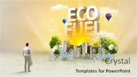  Presentation with environmental - PPT layouts featuring rear-view-of-a-businessman background and a soft green colored foreground