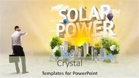  Presentation with environmental - Cool new PPT layouts with rear-view-of-a-businessman backdrop and a soft green colored foreground