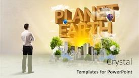  Presentation with environmental - Cool new slide deck with rear-view-of-a-businessman backdrop and a soft green colored foreground