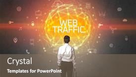  Presentation with security - Presentation theme having rear-view-of-a-businessman background and a  colored foreground