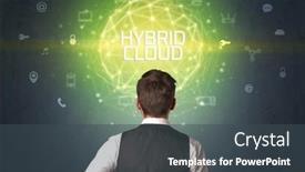  Presentation with security - Presentation theme featuring rear-view-of-a-businessman background and a dark gray colored foreground