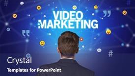  Presentation with social - Slide set with rear-view-of-a-businessman background and a ocean colored foreground