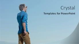  Presentation with blue eyes - Amazing presentation theme having rear-view-of-a-casual backdrop and a light blue colored foreground