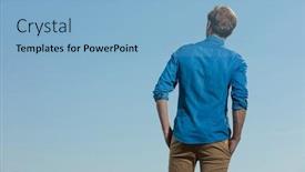  Presentation with sky blue - Beautiful presentation featuring rear-view-of-a-casual backdrop and a light blue colored foreground