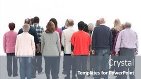  Presentation with elderly - Presentation design consisting of rear-view-of-a-casual background and a gray colored foreground