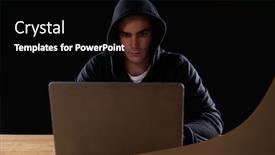  Presentation with system computer - PPT layouts featuring rear-view-of-a-caucasian background and a black colored foreground