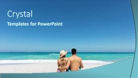  Presentation with blue sky - Slide deck having rear-view-of-a-caucasian background and a ocean colored foreground