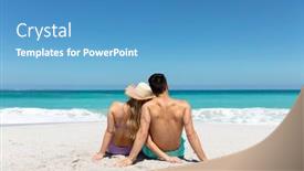  Presentation with blue sky - PPT theme enhanced with rear-view-of-a-caucasian background and a teal colored foreground