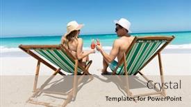  Presentation with blue sky - Presentation theme having rear-view-of-a-caucasian background and a soft green colored foreground