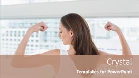  Presentation with flexing - Amazing presentation theme having rear-view-of-a-fit backdrop and a coral colored foreground