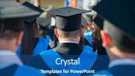  Presentation with racial group high school students - Cool new theme with rear view of a group backdrop and a ocean colored foreground