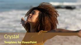  Presentation with sea sun - Audience pleasing presentation theme consisting of rear-view-of-a-happy backdrop and a tawny brown colored foreground