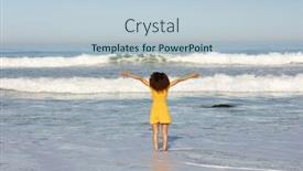  Presentation with sea sun - Presentation theme enhanced with rear-view-of-a-happy background and a lemonade colored foreground