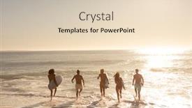  Presentation with multi ethnic group - Cool new presentation design with rear-view-of-a-multi backdrop and a lemonade colored foreground