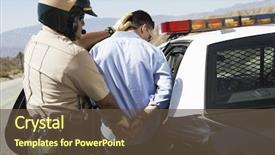  Presentation with police - Presentation design with rear view of a police background and a tawny brown colored foreground