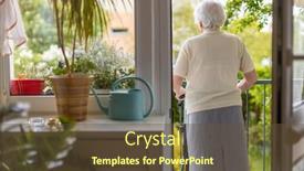  Presentation with walking - Audience pleasing slide set consisting of rear-view-of-a-senior backdrop and a tawny brown colored foreground