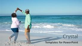  Presentation with senior couple - PPT layouts with rear-view-of-a-senior background and a light blue colored foreground