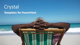  Presentation with sea sun - PPT layouts with rear-view-of-a-senior background and a  colored foreground