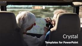  Presentation with senior couple - PPT theme having rear-view-of-a-senior background and a dark gray colored foreground