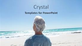  Presentation with blue sky - Presentation theme consisting of rear-view-of-a-senior background and a light blue colored foreground