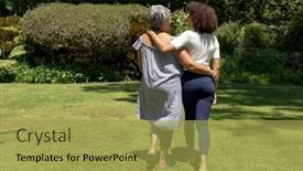  Presentation with race - PPT theme having rear-view-of-a-senior background and a yellow colored foreground