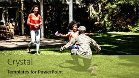  Presentation with kneeling - Audience pleasing PPT layouts consisting of rear-view-of-a-young backdrop and a yellow colored foreground