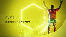  Presentation with hexagon - PPT layouts having rear-view-of-african-american background and a  colored foreground