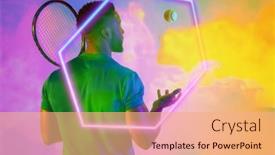  Presentation with hexagon - Theme consisting of rear-view-of-african-american background and a coral colored foreground