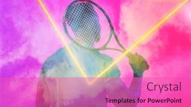  Presentation with triangle - Theme having rear-view-of-african-american background and a coral colored foreground