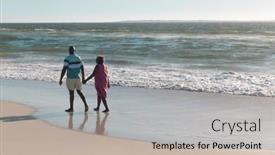  Presentation with walking together - Presentation having rear-view-of-african-american background and a mint green colored foreground