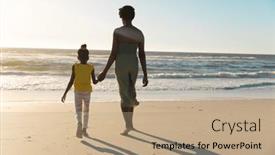  Presentation with holding hands family walking - Slide set featuring rear-view-of-african-american background and a  colored foreground