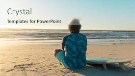  Presentation with water sports - PPT theme with rear-view-of-african-american background and a sky blue colored foreground