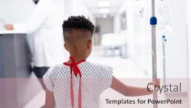  Presentation with african american patient - PPT layouts featuring rear-view-of-african-american background and a coral colored foreground