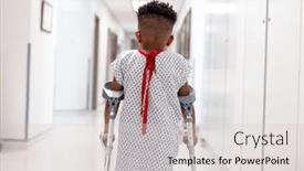  Presentation with african american patient - Slide set enhanced with rear-view-of-african-american background and a soft green colored foreground