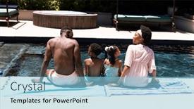  Presentation with african american children - Slides consisting of rear-view-of-african-american background and a light blue colored foreground