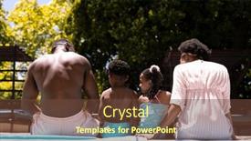  Presentation with african american children - Presentation enhanced with rear-view-of-african-american background and a tawny brown colored foreground