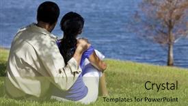  Presentation with single tree - Presentation theme having rear view of african american background and a yellow colored foreground