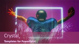  Presentation with football competition - Presentation design enhanced with rear-view-of-american-football background and a violet colored foreground