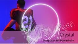  Presentation with football competition - Presentation theme with rear-view-of-american-football background and a lilac colored foreground