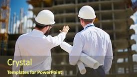  Presentation with architects - Amazing slides having rear view of architects looking at construction backdrop and a tawny brown colored foreground