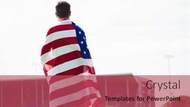  Presentation with wrapped flag - Theme with rear-view-of-athlete background and a red colored foreground