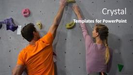  Presentation with athletes - Cool new slide set with rear-view-of-athletes-rock backdrop and a gray colored foreground