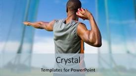  Presentation with shot - Colorful PPT layouts enhanced with athletic man preparing the shot backdrop and a light blue colored foreground