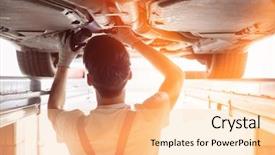  Presentation with automobile - PPT layouts featuring rear view of automobile mechanic background and a lemonade colored foreground