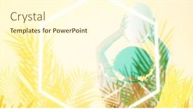  Presentation with hexagon - Theme enhanced with rear-view-of-biracial-female background and a cream colored foreground