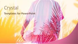  Presentation with female sport - Presentation theme featuring rear-view-of-biracial-female background and a cream colored foreground